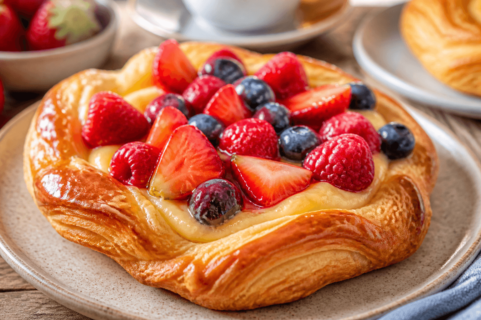 Danish de Frutos Rojos y Crema Pastelera